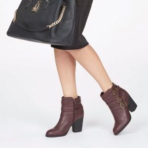 Just Fab Grecia Ankle Boots 2” Heels